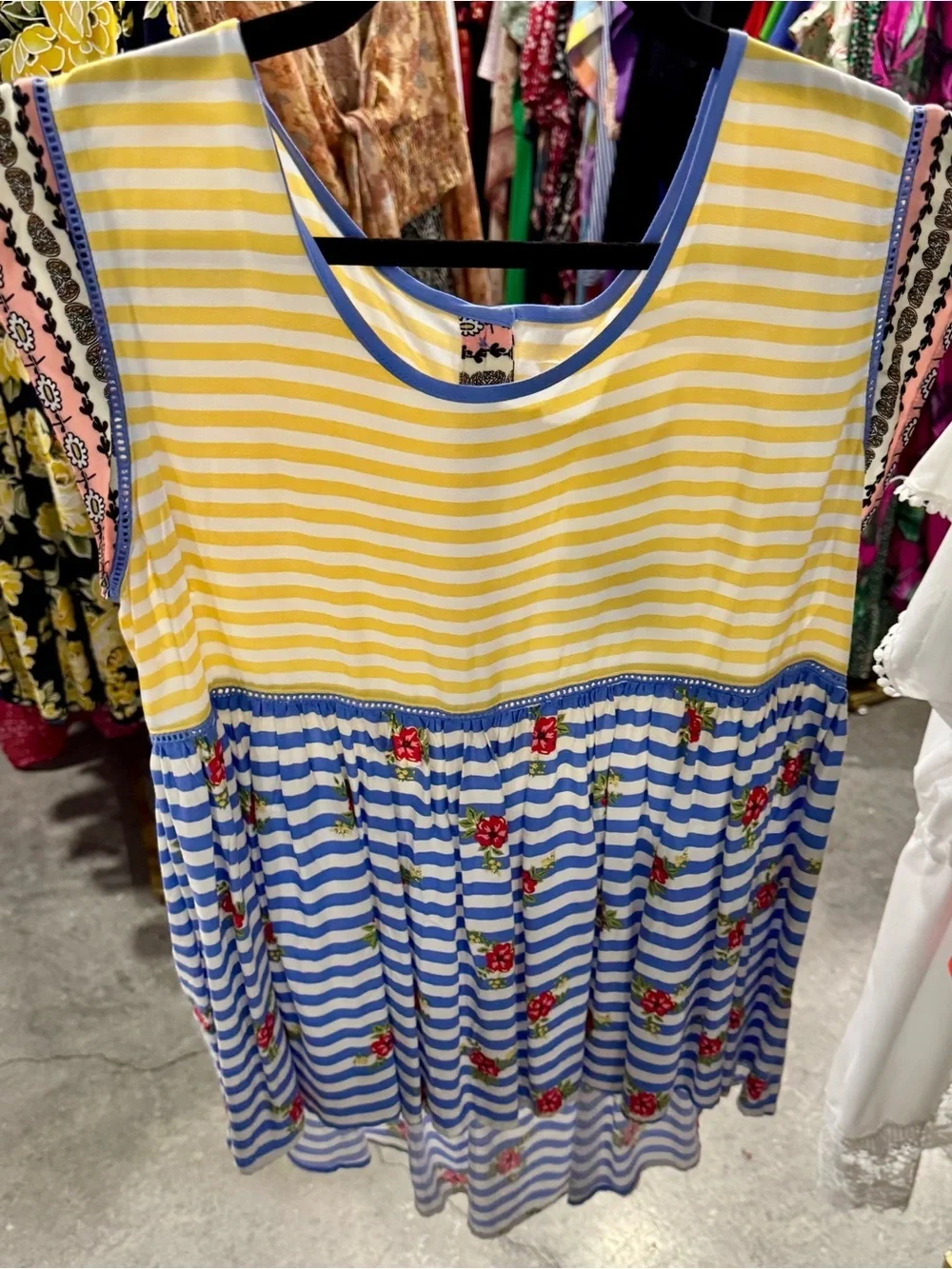 Matilda Jane Yellow and Blue Striped Floral Sundress